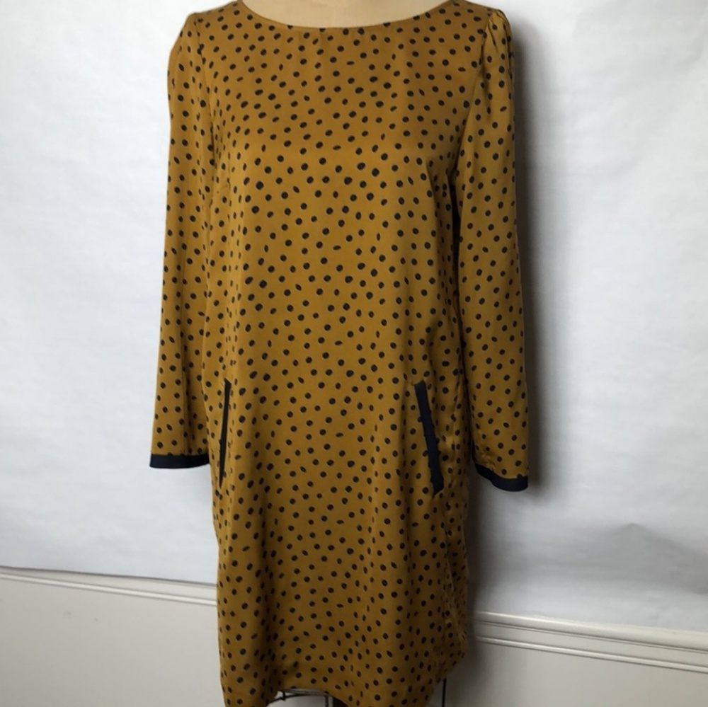 Zara dot print shift dress with pockets S